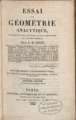Biot - Essai de géométrie analytique, appliquée aux courbes et aux surfaces du second ordre, 1826 - 755044