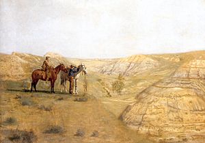 Archivo:Cowboys in the bad lands thomas eakins