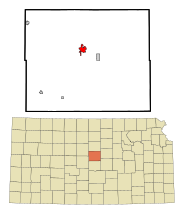 Ellsworth County Kansas Incorporated and Unincorporated areas Ellsworth Highlighted.svg
