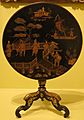 English tilt-top table, late 18th century, Japanned wood (imitation black and gold lacquer), HAA