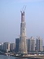 Hyperboloid Shuckhov Tower in Guangzhou during construction