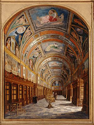Archivo:Interior de la Biblioteca de El Escorial