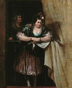 Archivo:La maja del balcón - Leonardo Alenza y Nieto