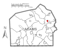 Map of Hampton, Adams County, Pennsylvania Highlighted.png