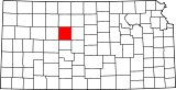 Map of Kansas highlighting Ellis County.svg