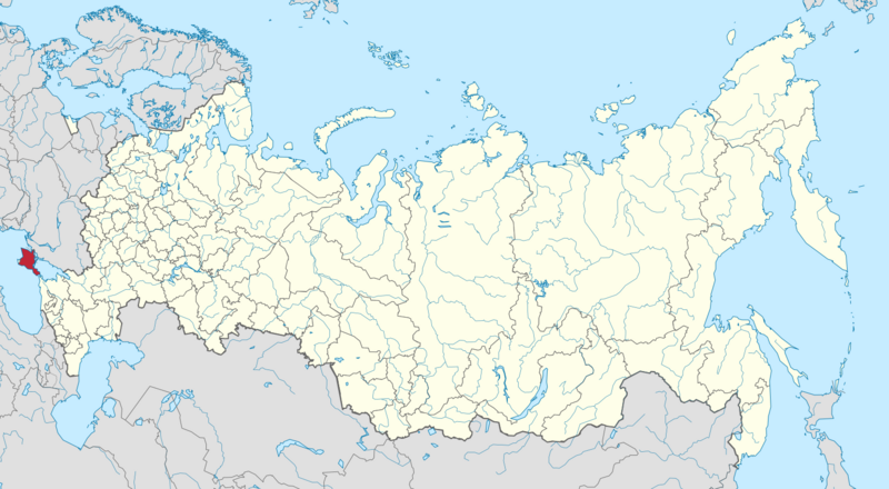 Map of Russia and Crimea