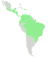 Range of Annona reticulata-Native