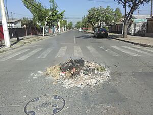 Archivo:Restos de Barricadas en Rojas Magallanes, La Florida, Chile