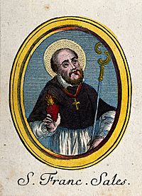 Archivo:Saint Francis of Sales. Coloured etching. Wellcome V0033299
