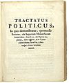 Spinoza, Tractatus Politicus Titlepage