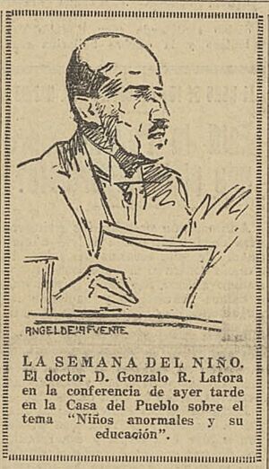 Archivo:1926-11-21, El Liberal, La Semana del Niño, El doctor Gonzalo R. Lafora