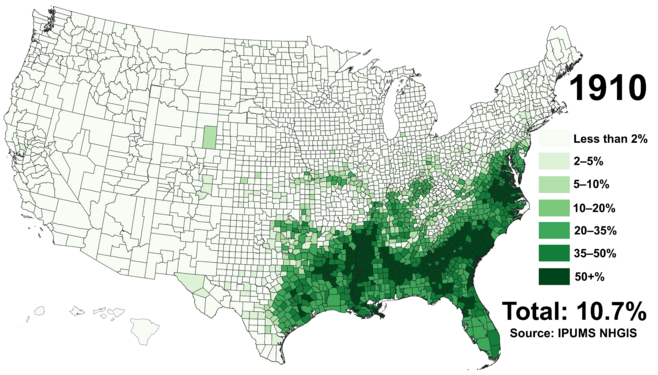 Black Americans 1910 County