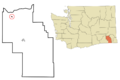 Columbia County Washington Incorporated and Unincorporated areas Starbuck Highlighted