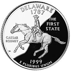 Archivo:Delaware quarter, reverse side, 1999