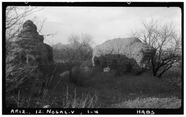 Historic American Buildings Survey Delos H. Smith, photographer February 1940 LOOKING WEST - San Gabriel de Guevavi, Santa Cruz River, Nogales, Santa Cruz County, AZ HABS ARIZ,12-NOGAL.V,1-4
