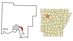 Johnson County Arkansas Incorporated and Unincorporated areas Lamar Highlighted.svg