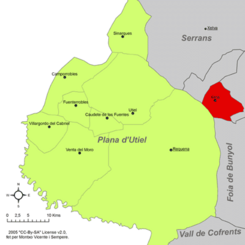 Localización en la comarca de Requena-Utiel