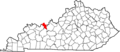 Map of Kentucky highlighting Hancock County