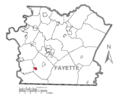 Map of Smithfield, Fayette County, Pennsylvania Highlighted