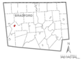 Map of Troy, Bradford County, Pennsylvania Highlighted