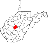 Map of West Virginia highlighting Clay County.svg