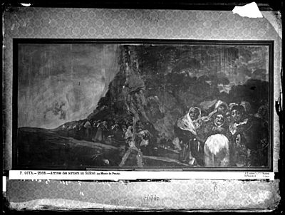Archivo:Pinturas Negras de Goya, Quinta de Goya, año 1874, fotografía de la pintura El Santo Oficio, por Juan Laurent, con iluminación eléctrica, VN-03193 P