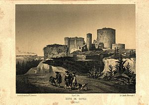 Archivo:Restos del Castillo (Arévalo) (1865) - Parcerisa, F. J. (1803-1875)