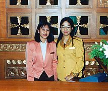 Two receptionists at a hotel in Jakarta Java
