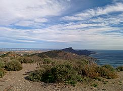 Vista de la costa desde la batería de las Cenizas (oeste)