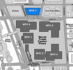Archivo:WTC Building Arrangement and Site Plan (building 7 highlighted)