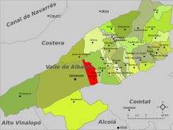 Extensión del municipio en la comarca.
