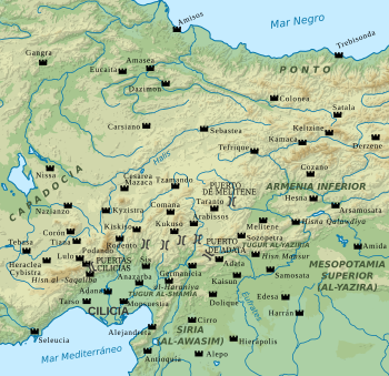 Archivo:Arab-Byzantine frontier zone-es