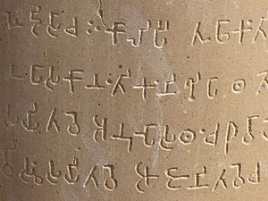 Archivo:Brahmi pillar inscription in Sarnath