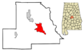 Chilton County Alabama Incorporated and Unincorporated areas Clanton Highlighted