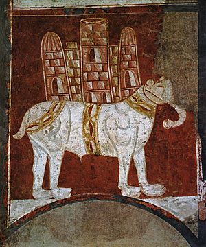Archivo:Elephant and Castle (Fresco in San Baudelio, Spain)