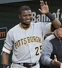 Gregory Polanco in dugout 2017 (34361697293).jpg