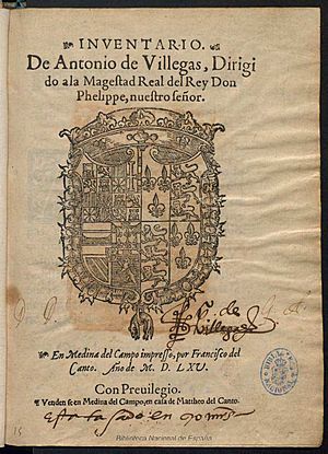 Archivo:Inventario 1565 Antonio de Villegas