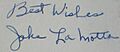 Jake LaMotta signature 1952