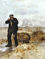 Jean-Francois Raffaëlli a ragman lighting his pipe