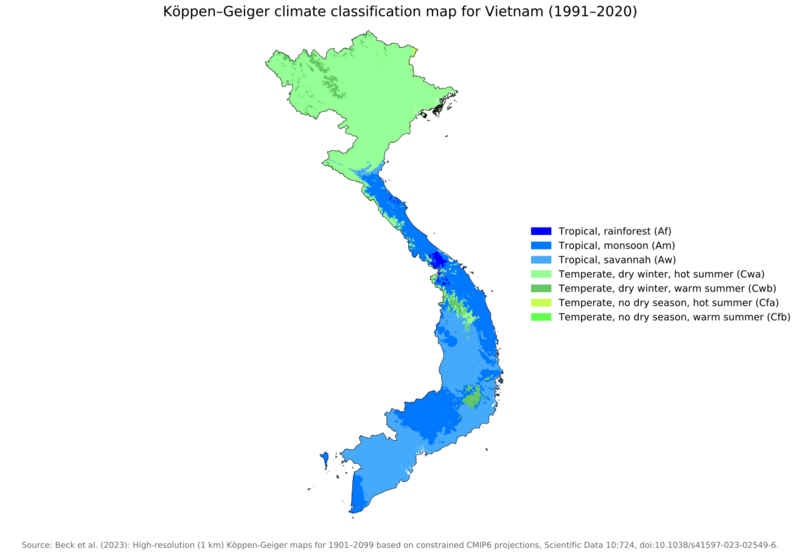 Koppen-Geiger Map v2 VNM 1991–2020