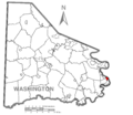 Map of Dunlevy, Washington County, Pennsylvania Highlighted