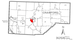 Map of Fredericksburg, Crawford County, Pennsylvania Highlighted.png