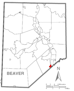 Map of South Heights, Beaver County, Pennsylvania Highlighted.png