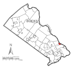 Map of Yardley, Bucks County, Pennsylvania Highlighted.png