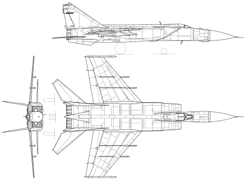 Archivo:Mikoyan-Gurevich MiG-25 3-view