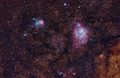 Nebulosa de Trífida o M20 y Nebulosa de la Laguna o M8