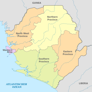 Archivo:Sierra Leone, administrative divisions - de - colored 2018