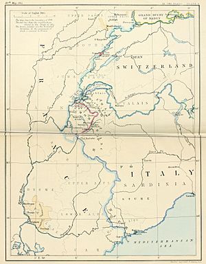 Archivo:South-east frontier of France after the Treaty of Paris, 1814