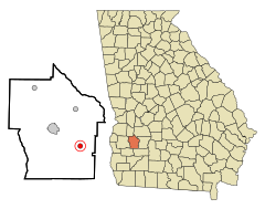Terrell County Georgia Incorporated and Unincorporated areas Sasser Highlighted.svg