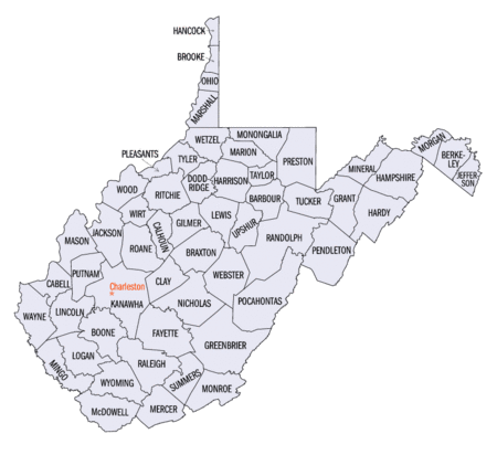Archivo:West Virginia counties map